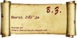 Bersi Zója névjegykártya
